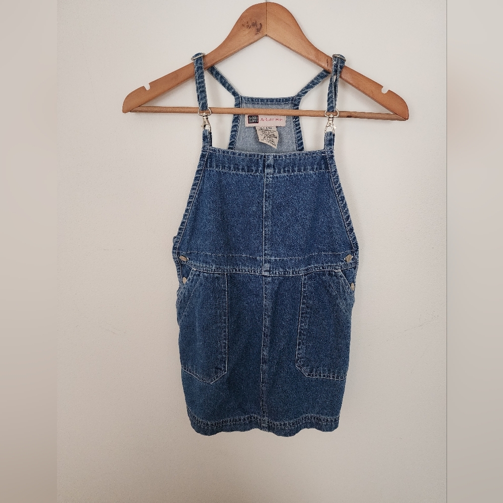 VINTAGE FADED GLORY Girls Denim Jumper Overall Dress Skirt Girls Small Y2K